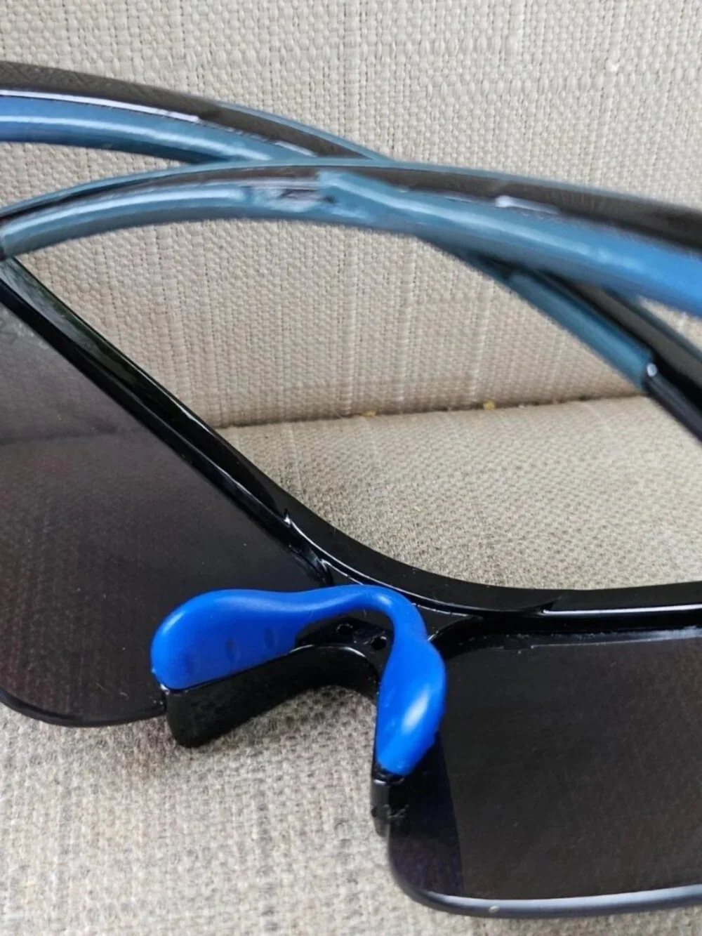 NYS city Men Sunglasses Black Wrap Sport Eyewear Shades Blue Mirror Lenses